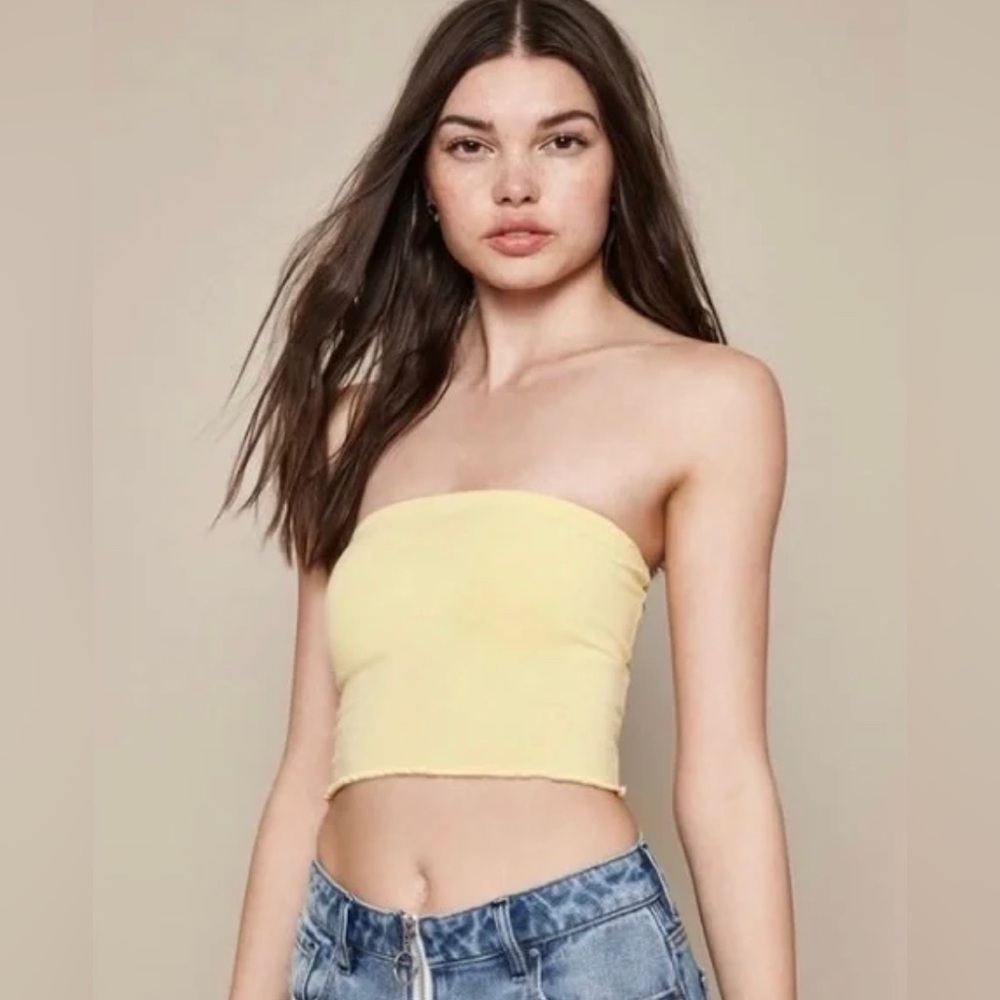 Pacsun light yellow small tube top